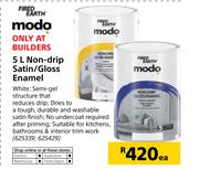 Fired Earth Modo 5Ltr Non Drip Satin/Gloss Enamel-Each