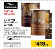 Fired Earth 5Ltr Velvet Wood Preservative