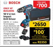 Bosch 18V Li-Ion Impact Drill Driver GSB 18-2-Li Plus