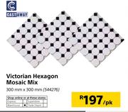 Castway Victorian Hexagon Mosaic Mix 300mm x 300mm-Per pk
