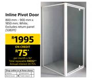 Inline Pivot White Door 800mm-900mm x 1850mm