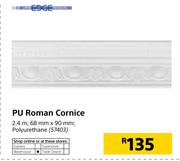 Edge PU Roman Cornice 2.4m 68mm x 90mm Polyurethane