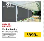 Designhouse Vertical Awning 1m x 3m Grey-Each