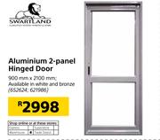 Swartland Aluminium 2 Panel Hinged Door 900mm x 2100mm