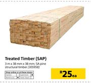 Treated Timber 3m x 38mm x 38mm-Each