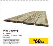 Pine Decking (H3 Treated) 102mm x 22mm x 3.0m-Each