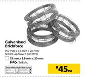 Galvanised Brickforce (75mm x 2.8mm x 20mm NHRBRC Approved)-Each