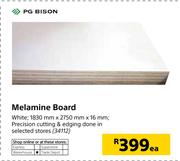 PG Bison White Melamine Board 1830mm x 2750mm x 16mm-Each