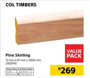Col Timbers Pine Skirting 13mm x 67mm x 3000mm