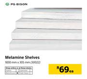 PG Bison Melamine Shelves 1830mm x 305mm-Each