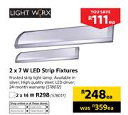 Light Worx 2 x 14W LED Strip Fixtures-Each