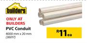 Builders PVC Conduit 4000mm x 20mm-Each