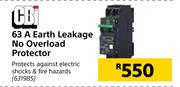 CBI 63A Earth Leakage No Overload Protector