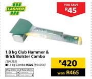 Lasher 1.1kg Club Hammer And Brick Bolster Combo