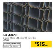 Lip Channel-2mm x 20mm x 50mm x 100mm x 6m Each