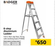Badger 6 Step Aluminium Ladder-1.8m