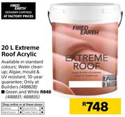 Fired Earth 20L Extreme Roof Acrylic Green & White