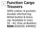 Beck Function Cargo Trousers