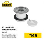 40mm Bath Waste Backnut 