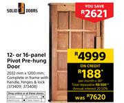 Solid Doors 12 Or 16 Panel Pivot Pre Hung Door-2032mm x 1200mm