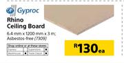 Gyproc Rhino Ceiling Board-6.4mm x 1.2m x 3m Each