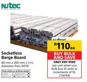 Nutec Socketless Barge Board-80mm x 200mm x 3m Each