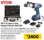 Ryobi 18V 13mm Li-Ion Impact Drill Driver Kit