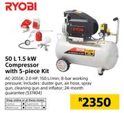 Ryobi 50L 1.5kW Compressor with 5 Piece Kit