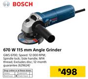 Bosch 670W 115mm Angle Grinder