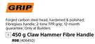 Grip 450g Claw Hammer Fibre Handle