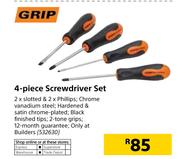 Grip 4 Piece Screwdriver Set