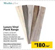 Multi-Flor Luxury Vinyl Plank Range 2mm x 3.72Sqm-Per Sqm