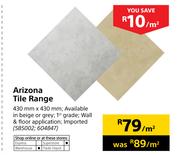 Arizona Tile Range 430 x 430mm In Beige Or Grey-Per Sqm