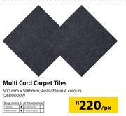 Multi Cord Carpet Tiles 500 x 500mm-Per Pack