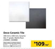 Deco Ceramic Tile 330 x 330mm-Per Sqm