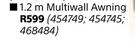 1.2m Multiwall Awning