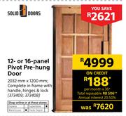 Solid Doors 12 Or 16 Panel Pivot Pre Hung Door-2032mm x 1200mm