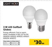 Light Worx 3W LED Golfball Globes-Each