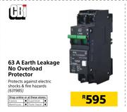 CBI 63A Earth Leakage No Overload Protector