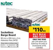 Nutec Socketless Barge Board-80mm x 200mm x 3m Each