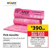 Isover Pink Aerolite-135mm x 1.2m x 5m Each
