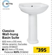 Betta Classico Wall Hung Basin Suite