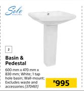 Solo Basin & Pedestal-600mm x 470mm x 830mm