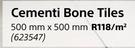 Cementi Bone Tiles-500mm x 500mm Per Sqm