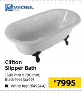 Macneil Clifton Slipper Bath(Black Feet)-1680mm x 700mm