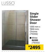 Lusso Single Slider Shower Door(White)-1200mm x 1900mm