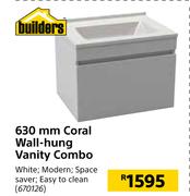 Builders 630mm Coral Wall-Hung Vanity Combo