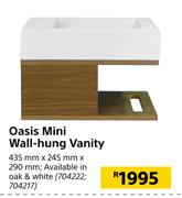 Oasis Mini Wall-Hung Vanity 435mm X 245mm X 290mm