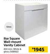 Iise Square Wall-Mount Vanity Cabinet 450mm (White & Gloss)