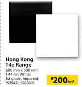 Hong Kong Tile Range Grade 1 White 600mm X 600mm-Per Sqm